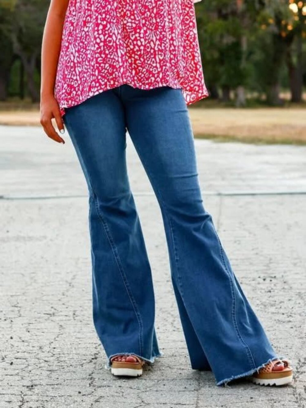 The Jolene Mid Wash High Flare Jeans